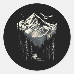 Steenarendbergen Dennenbomen Berg Natuur Ronde Sticker