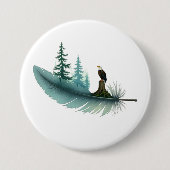 Steenarendveer en Bomen Ronde Button 7,6 Cm (Voorkant)