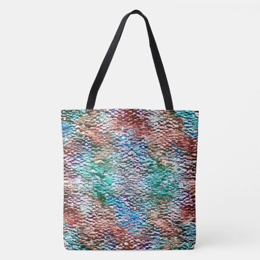 Steenbasis bekleed met roestvrij mortier en spatte tote bag (Voorkant)