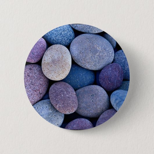 Steenblauwe stenen ronde button 5,7 cm (Voorkant)