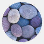 Steenblauwe stenen ronde sticker (Voorkant)