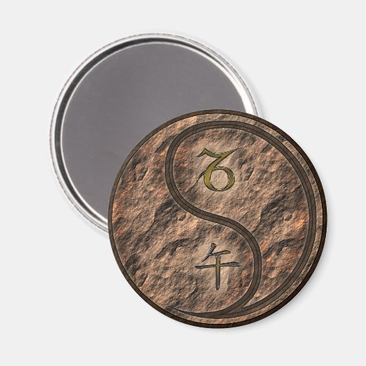 Steenbok & Aard Paard Magneet (Voorkant / Achterkant)