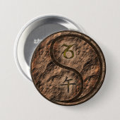 Steenbok & Aard Paard Ronde Button 7,6 Cm (Voorkant /achterkant)