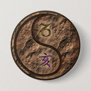 Steenbok & Aard Varken Ronde Button 7,6 Cm