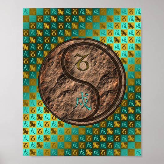 Steenbok & Aarde Hond Poster (Voorkant)