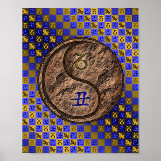 Steenbok & Aarde Os Poster (Voorkant)