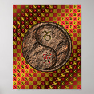 Steenbok & Aarde Tijger Poster