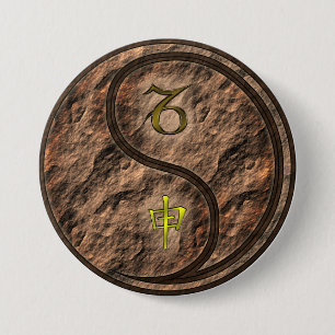 Steenbok & Aardemon Ronde Button 7,6 Cm