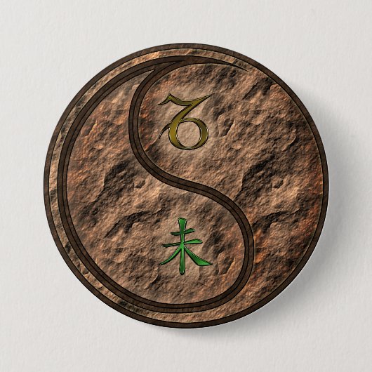 Steenbok & Aardgeit Ronde Button 7,6 Cm (Voorkant)