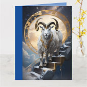 Steenbok Ascend to Greatness - Gelukkige Verjaarda Kaart (Gele Bloem)