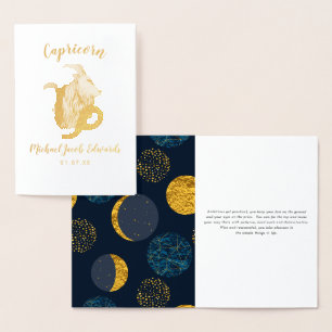 Steenbok Astrologie Gepersonaliseerde Sterrenbee Folie Kaarten