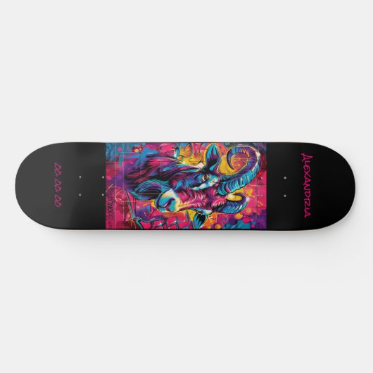 Steenbok Astrologie Grafitti Personaliseren Persoonlijk Skateboard (Horizontaal)