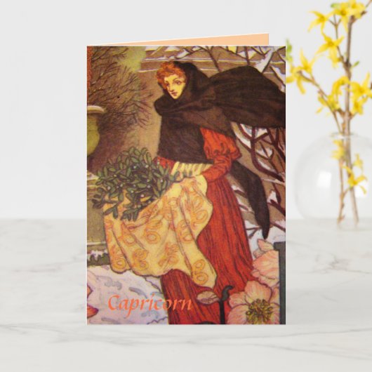 "Steenbok" Astrologie Sterrenbeeldkaart Kaart (Gele Bloem)