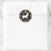 Steenbok Astrologie Symbool Kunst ♑✨ Ronde Sticker (Tas)