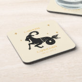 Steenbok Astrologische Zodiac Teken Naam Gift Bier Onderzetter (Linkerzijde)