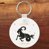 Steenbok Astrologische Zodiac Teken Naam Gift Sleutelhanger (Voorkant)