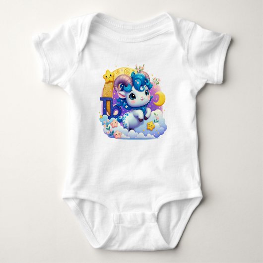 Steenbok Baby Bodysuit Een stuk (Voorkant)