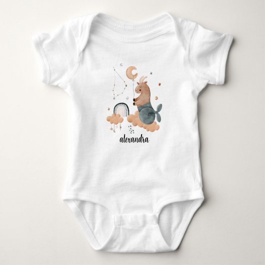 Steenbok Baby: Little Goat's  Romper (Voorkant)