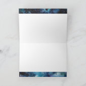 Steenbok Blue Waterverf Galaxy Verjaardag Kaart (Binnen)