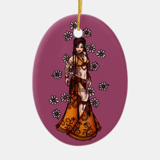 Steenbok buikdanseres Godin Zodiac Bellydance Keramisch Ornament (Voorkant)