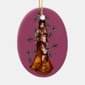 Steenbok buikdanseres Godin Zodiac Bellydance Keramisch Ornament (Achterkant)