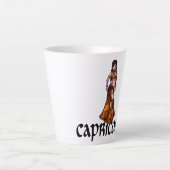 Steenbok buikdanseres Zodiac Goddess Latte Mok (Voorkant)