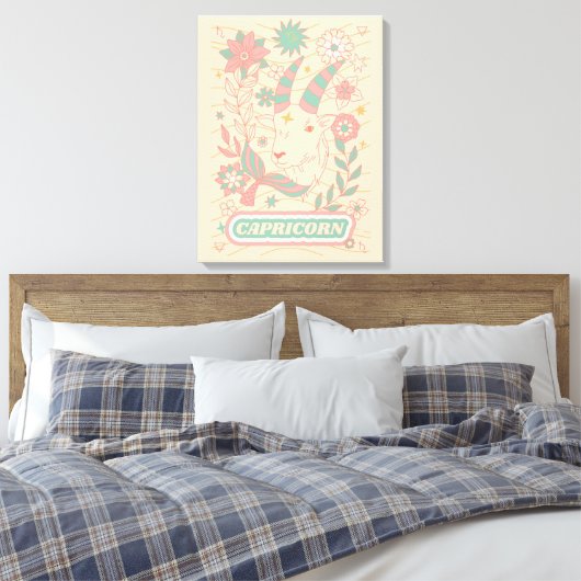 Steenbok Celestial Zodiac Pastel Dreams Wall Arts Canvas Afdruk (Insitu (Slaapkamer))
