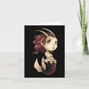 Steenbok Chibi Anime Schattige Meisje Solo Sticker Kaart