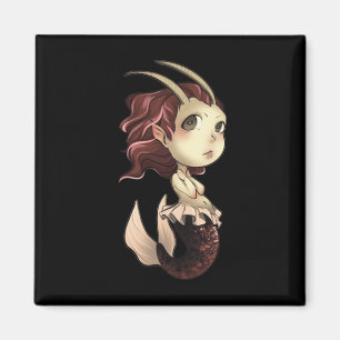 Steenbok Chibi Anime Schattige Meisje Solo Sticker Magneet