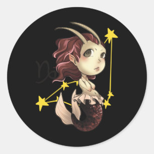 Steenbok Chibi Anime Schattige Meisje Sticker