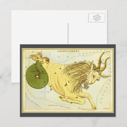 Steenbok  Constellatie, Urania's Mirror Briefkaart (Voorkant / Achterkant)