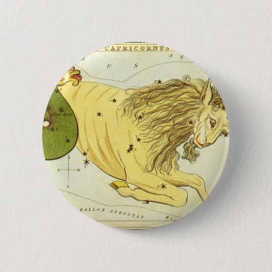 Steenbok  Constellatie, Urania's Mirror Ronde Button 5,7 Cm (Voorkant)