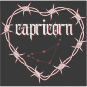 Steenbok Constellation Gothic Barbed Wire Design Sticker (Voorkant)