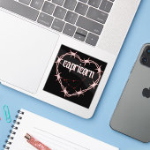 Steenbok Constellation Gothic Barbed Wire Design Sticker (Laptop met iPhone)