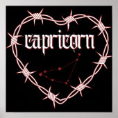 Steenbok Constellation Gothic Dark Celestial Art Poster (Voorkant)