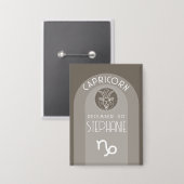 Steenbok Custom Verjaardag Zodiac - Modern Design Button (Voorkant / Achterkant)