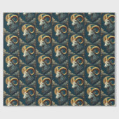 Steenbok Dark Wrapping Paper Star Sign Horoscoop Cadeaupapier (Vlak)