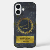 Steenbok Dark Zodiac Astrologie: Zwart & Goud Case-Mate iPhone Case (Achterkant)