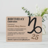 Steenbok, de geit, sterrenbeeld dierenriem, verjaa kaart (Staand voorkant)