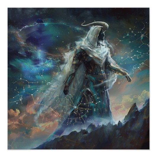 Steenbok (de strateeg) Zodiac Sign Poster (Voorkant)