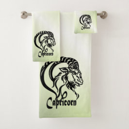 Steenbok de Zee Geit Zodiac Groen Bad Handdoek