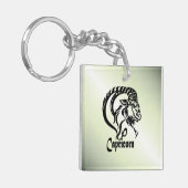 Steenbok de Zee Geit Zodiac Groen Sleutelhanger (Voorkant Links)