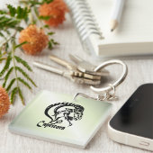 Steenbok de Zee Geit Zodiac Groen Sleutelhanger (Voorkant Rechts)
