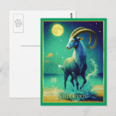 Steenbok de Zeegeit Sterrenbeeld Briefkaart (Voorkant / Achterkant)