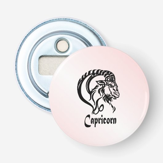 Steenbok de Zeegeit Zodiac Button Flesopener (Voorkant)