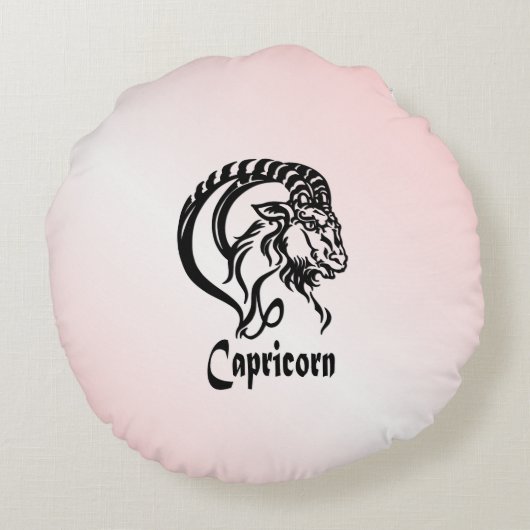 Steenbok de Zeegeit Zodiac Rond Kussen (Achterkant)