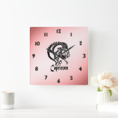 Steenbok de Zeegeit Zodiac Vierkante Klok (Huis)