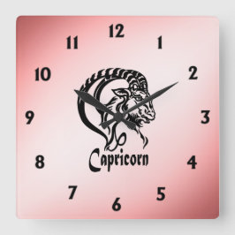 Steenbok de Zeegeit Zodiac Vierkante Klok