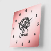 Steenbok de Zeegeit Zodiac Vierkante Klok (Hoek)