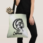 Steenbok de Zeegeit Zodiak Groen Tote Bag (Dichtbij)
